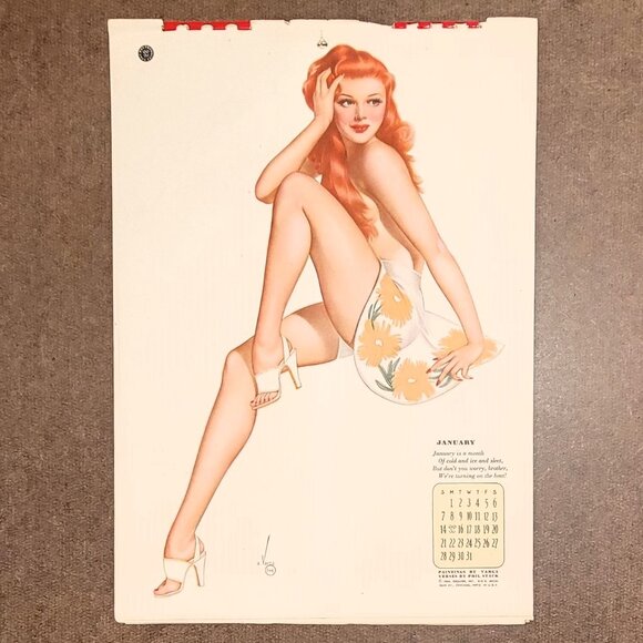 Esquire Varga 1944 Pin-Up Girl Calendar Risque with envelope - Picture 1 of 6